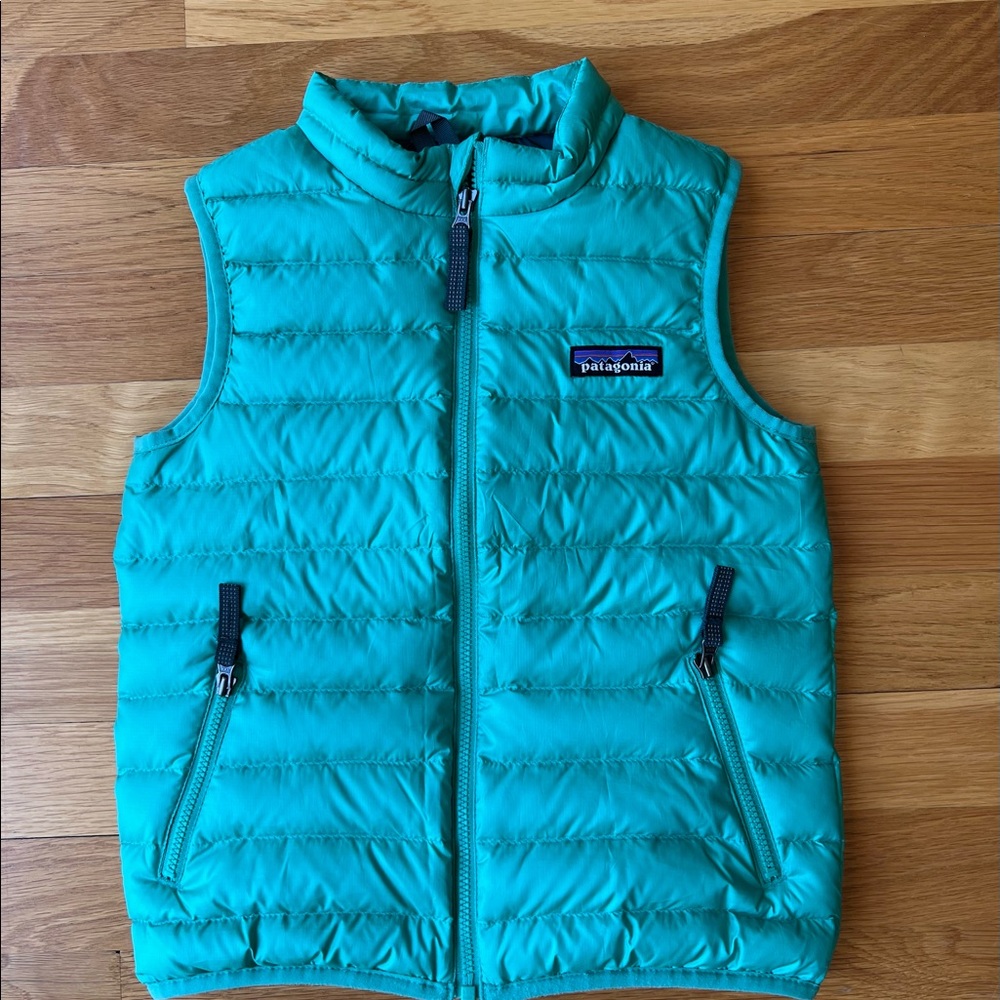 Patagonia kids baby down puffy vest 4T sea foam green